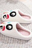 Christmas Love Embroidery Fleece Slipper 