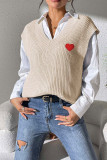 Heart Embroidery Sweater Vest 