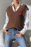 Heart Embroidery Sweater Vest 