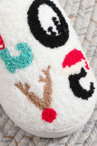 Christmas Love Embroidery Fleece Slipper 