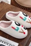 Christmas Love Embroidery Fleece Slipper 