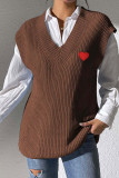 Heart Embroidery Sweater Vest 