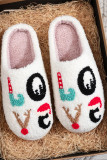 Christmas Love Embroidery Fleece Slipper 