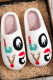 Christmas Love Embroidery Fleece Slipper 
