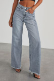 Tassel Wide Leg Denim Jeans 
