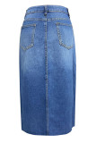 Split Tassel Denim Skirt Dress