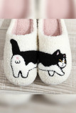 Cute Cat Embroidery Fleece Slipper 