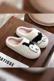 Cute Cat Embroidery Fleece Slipper 