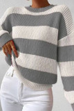 Colorblock Stripes Knitting Sweater