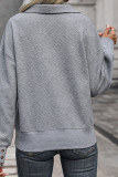 Grey Turndown Collar Sweatshirt 