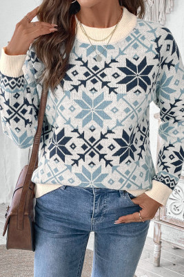 Jacquard Pullover Knitting Sweater 