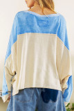 Stitching Outside Colorblock Top 
