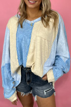 Stitching Outside Colorblock Top 