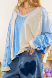 Stitching Outside Colorblock Top 