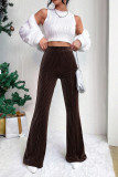 High Waist Corduroy Wide Leg Flare Pants 
