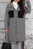 Plaid Checked Button Up Long Coat 