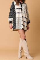 Stripes Splicing Mini Dress 