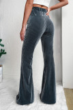 High Waist Corduroy Wide Leg Flare Pants 