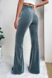 High Waist Corduroy Wide Leg Flare Pants 