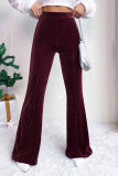 High Waist Corduroy Wide Leg Flare Pants 