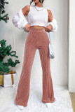 High Waist Corduroy Wide Leg Flare Pants 