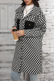 Plaid Checked Button Up Long Coat 