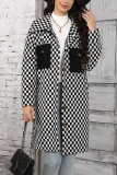 Plaid Checked Button Up Long Coat 