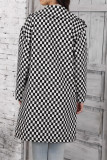 Plaid Checked Button Up Long Coat 
