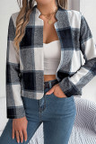 Front Open Plaid Short Jacket 