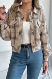 Plaid Button Up Short Jacket 