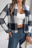 Front Open Plaid Short Jacket 