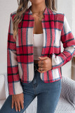 Front Open Plaid Short Jacket 