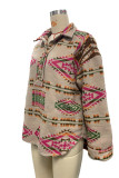 Aztec Turndown Collar Sweatshirt 