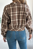 Plaid Button Up Short Jacket 
