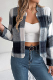 Front Open Plaid Short Jacket 