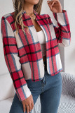 Front Open Plaid Short Jacket 