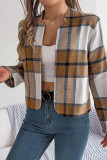 Front Open Plaid Short Jacket 