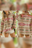 Aztec Turndown Collar Sweatshirt 