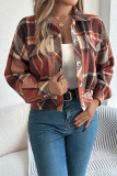 Plaid Button Up Short Jacket 