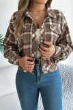 Plaid Button Up Short Jacket 