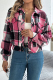 Plaid Button Up Short Jacket 