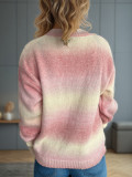 Gradient Rainbow Knitting Sweater 