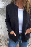 Solid Color ZIpper Knitting Coat 
