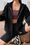 Zipper Hooded Sweatshirt Coat