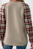 Plaid Raglan Sleeves Sweatshirt 