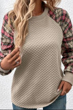 Plaid Raglan Sleeves Sweatshirt 