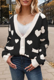 Heart V Neck Front Open Cardigan 