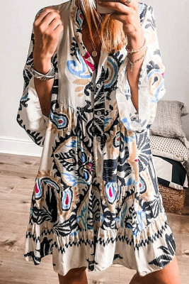 Vintage Ethnic Print Dress 
