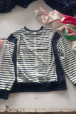 Stripes Splicing Long Sleeves Top 