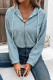 Blue Zipper Hooded Textured Jacket 
